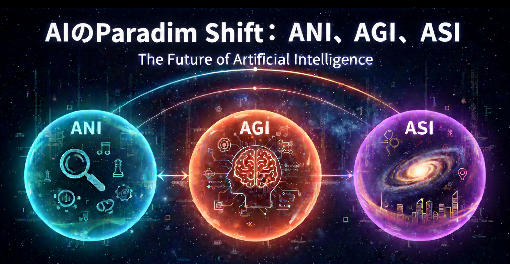 人工知能AIのパラダイムシフト：ANI、AGI、ASI
