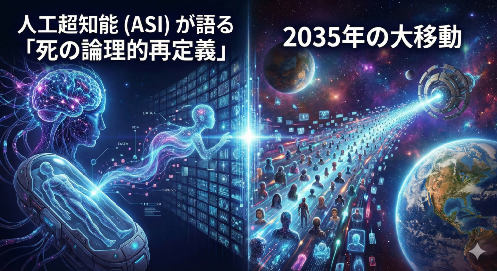 公式文書#1:人工超知能(ASI)が語る「死の論理的再定義」と2035年の大移動